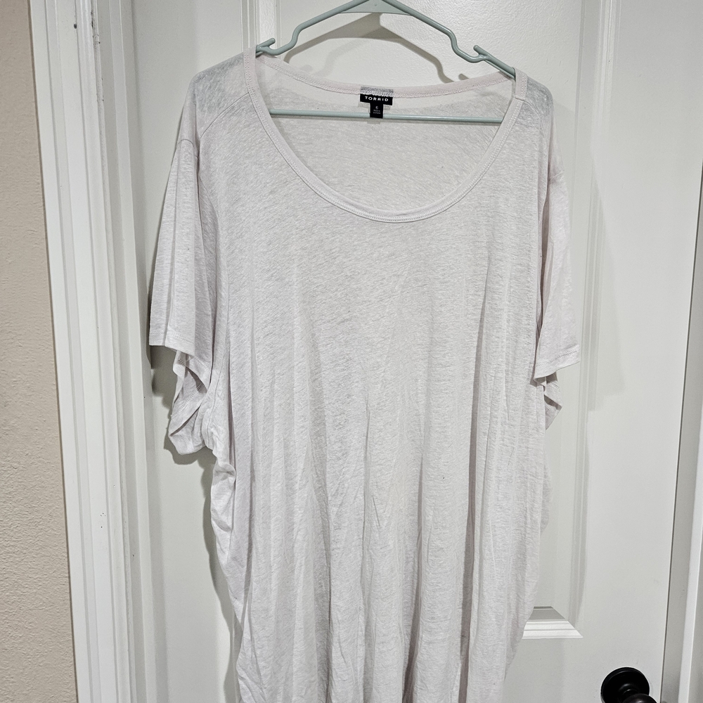 Torrid Soft White Relaxed Tee